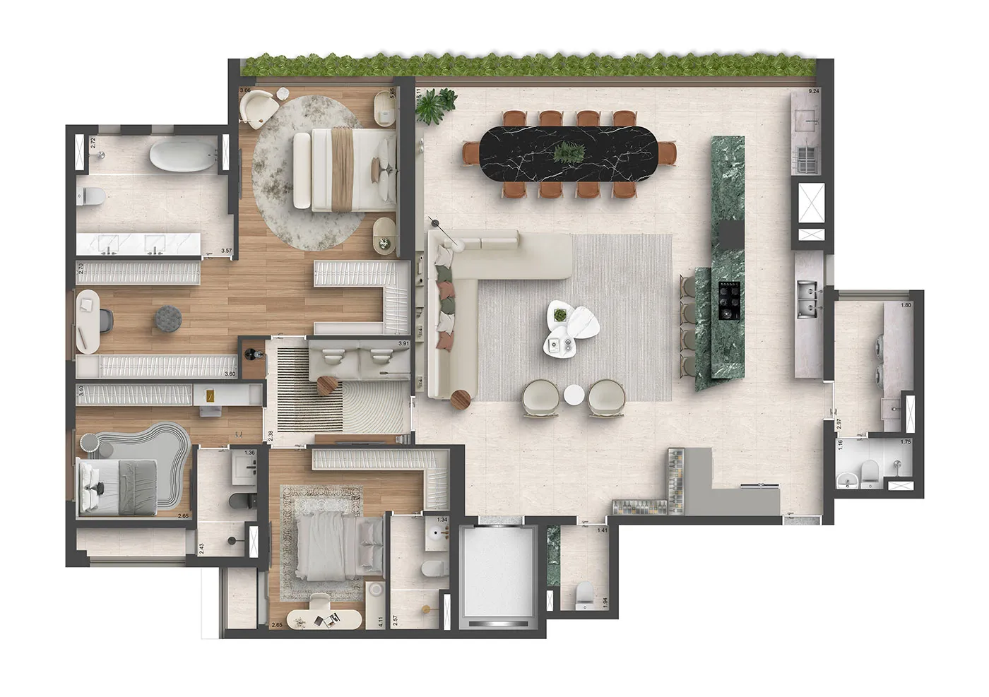 Planta 207m²